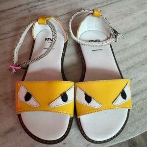 Fendi Yellow Monster Eyes sandals size US 9.5 EU 26